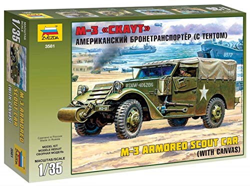 Zvezda 500783581 - 1:35 WWII US M3 Spähwagen gep mit Plane von Zvezda