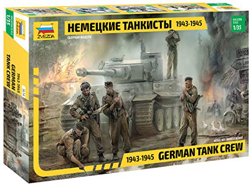 Zvezda 500783614-1:35 WWII Figuren-Set Deutsche Panzer-Besatzung (5), Klein von Zvezda