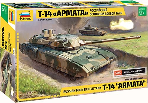 Zvezda 500783670-1:35 T-14 Armata Russ. Main Battle Tank - Plastikbausatz - Modellbausatz - Zusammenbauen - Bausatz - für Einsteiger - detailliert von Zvezda