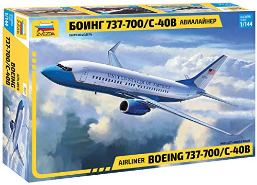 Zvezda 500787027-1:144 Boeing 737-700 / C-40 - Plastikbausatz - Modellbausatz - Zusammenbauen - Bausatz - für Einsteiger - detailliert von Zvezda