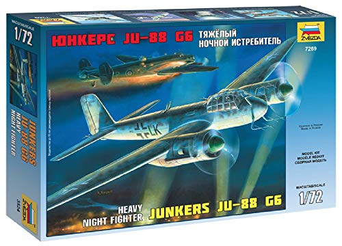 Zvezda 500787269 Ju 88, Ju-88, Junkers Modellbausatz, Weiß, Grün, Grau, Braun, Medium von Zvezda