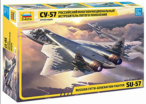 Zvezda 500787319-1:72 Sukhoi SU-57 - Plastikbausatz - Modellbausatz - Zusammenbauen - Bausatz - für Einsteiger - detailliert von Zvezda