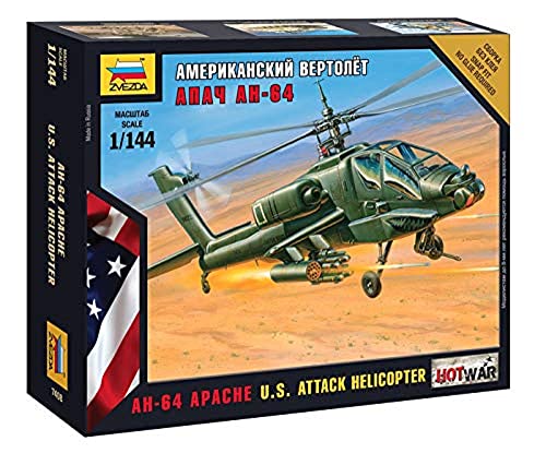 Zvezda 500787408-1:144 AH-64 Apache US Angriffs-Helikopter von Zvezda