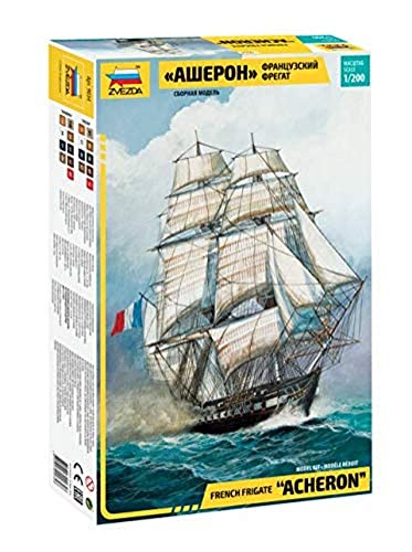 Zvezda 500789034 500789034-1:200 French Frigate Acheron-Plastikbausatz-Modellbausatz-Zusammenbauen-Bausatz-für Einsteiger-detailliert, braun/weiß von Zvezda