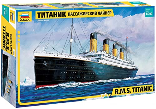 Zvezda 500789059-1:700 RMS Titanic - Plastikbausatz - Modellbausatz - Zusammenbauen - Bausatz - für Einsteiger - detailliert, Schwarz von Zvezda