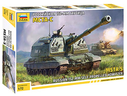 Zvezda ZV5045 500785045-1:72 2S19 MST Russ.Self Propell.Howitzer-Plastikbausatz-Modellbausatz-Zusammenbauen-Bausatz-für Einsteiger-detailliert, unlackiert von Zvezda