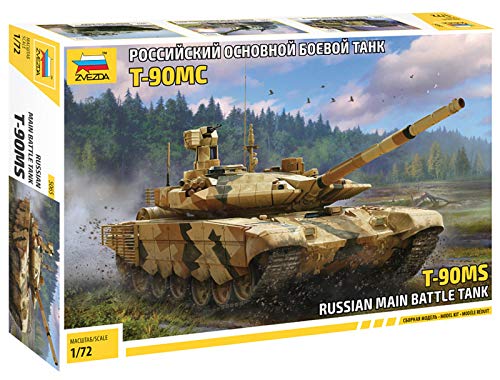 Zvezda 530005065 Amerikanisch, Armee 1:72 T-90MS Russian Main Battle Tank, Modellbausatz,Plastikbausatz, Bausatz zum Zusammenbauen, detaillierte Nachbildung, Rote von Zvezda