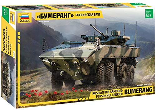 Zvezda 530003696-1:35 "Bumerang-BM Russ.InfantryFight.Veh - Plastikbausatz - Modellbausatz - Zusammenbauen - Bausatz - für Einsteiger - detailliert, Unlackiert von Zvezda