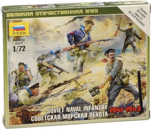 Zvezda 6146 Models 1/72 Soviet Naval Infantry WWII Militär Modellbausatz, Mehrfarbig von Zvezda