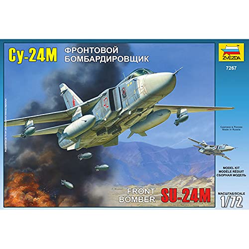 Zvezda 530007267, Su-24mk 1:72 Sukhoi SU-24M Fencer-D, Modellbausatz,Plastikbausatz, Bausatz zum Zusammenbauen, detaillierte Nachbildung, Mehrfarbig von Zvezda