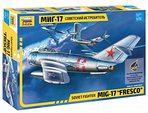 Zvezda 7318 500787318-1:72 MIG-17 Fresco Soviet Fighter-Plastikbausatz-Modellbausatz-Zusammenbauen-Bausatz-für Einsteiger-detailliert, unlackiert von Zvezda