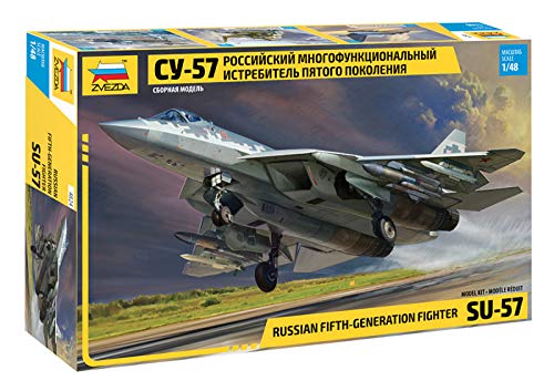 Zvezda 530004824 1:48 Sukhoi SU-57 - Modellbausatz,Plastikbausatz, Bausatz zum Zusammenbauen, detaillierte Nachbildung Mehrfarbig von Zvezda