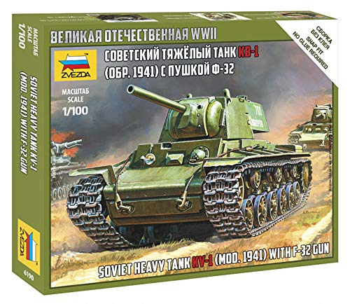 Zvezda 6190 Modell zur Montage, KV-1 with F-32 Gun, Maßstab 1/100 von Zvezda