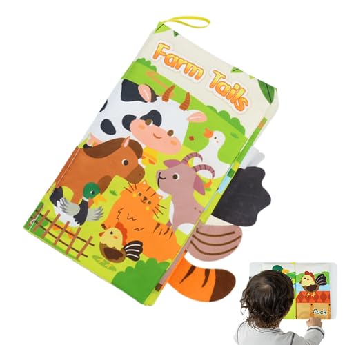 Baby Soft Book, Touch and Feel Baby Books, Lustige sensorische Babybücher Tails Babies Book – Interaktive Bücher für Kleinkinder, Lernspielzeug Vorschule, resistent gegen Baby Soft Book, Touch and Feel Baby Books, Lustige sensorische Babybücher Tails Babies Book – Interaktive Bücher für Kleinkinder, Lernspielzeug Vorschule, resistent gegen von Zvn Zojne