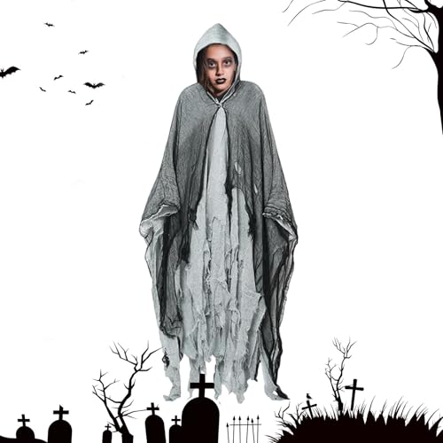 Halloween-Mittelalter-Umhang – Halloween-Mittelalter-Umhang-Kostüm Für Erwachsene | Horror-Halloween-Umhang | Kapuzen-Cosplay-Kostüm | Spukhaus-Dekoration Für Horror-Atmosphäre Für Maskerade | Bühnens von Zvn Zojne