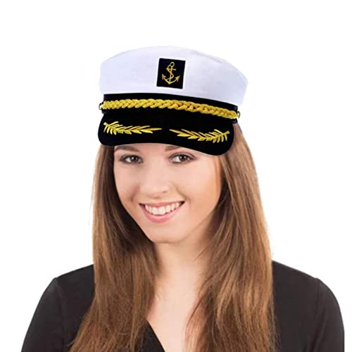 Kapitänshut, Universalbootskapitänshut, ideale Matrosenmütze, weiße Kapitänsmütze, Matrosenhut für Erwachsene, verstellbar, Matrosenhut für Erwachsene, Kostüm Kapitänshut, Universalbootskapitänshut, ideale Matrosenmütze, weiße Kapitänsmütze, Matrosenhut für Erwachsene, verstellbar, Matrosenhut für Erwachsene, Kostüm von Zvn Zojne