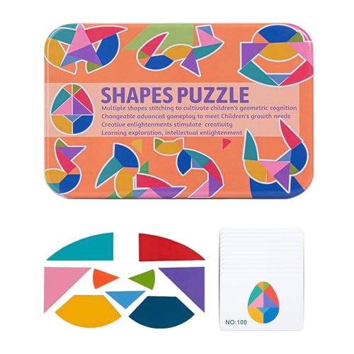 Motivblöcke aus Holz für Motivblöcke – Puzzle in geometrischer Form Tangram – Tangram Lernspielzeug für Alter von 3 bis 5 Jahren mit Karten Motivblöcke aus Holz für Motivblöcke – Puzzle in geometrischer Form Tangram – Tangram Lernspielzeug für Alter von 3 bis 5 Jahren mit Karten von Zvn Zojne