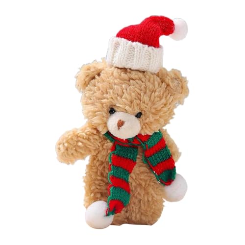 Plüsch-Weihnachtsbär, Weihnachtsbär aus Plüsch | Brauner weißer Bär aus Plüsch, Kuchendekoration aus weichem Plüsch, 6,3 Zoll, Partyzubehör für Geburtstag, Neujahrsfest Plüsch-Weihnachtsbär, Weihnachtsbär aus Plüsch | Brauner weißer Bär aus Plüsch, Kuchendekoration aus weichem Plüsch, 6,3 Zoll, Partyzubehör für Geburtstag, Neujahrsfest von Zvn Zojne