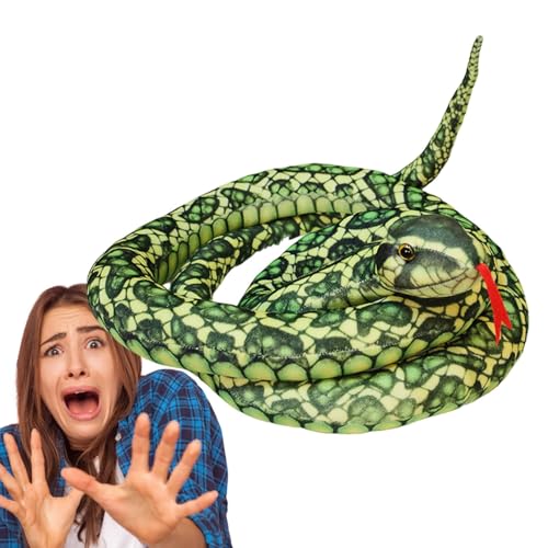 Schlangenspielzeug - Fake Snake | Schlangenstreich | Gefülltes Streich-Requisite-Spielzeug | 79-Zoll-Plüschtier-Plüschtier Für Kinder | Realistisches Plüschschlangenspielzeug | Langes Schlangen-Wurfsk von Zvn Zojne