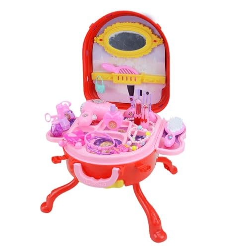 Schminktisch-Set Für Mädchen, 3-in-1-Kommode-Spielzeug Mit Spiegel, Schminktisch-Spielzeug Für Mädchen, Prinzessin-Make-up-Set, Schönheitssalon-Set, Make-up-Spielzeug, Schminktisch-Set Für Kleinkinder von Zvn Zojne