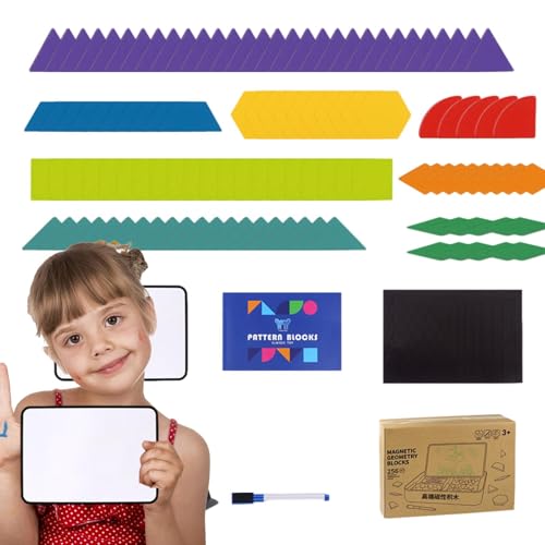 Tangrams für Kinder im Alter von 4–8 Jahren, Musterblöcke für das Klassenzimmer | Musterblöcke 120 Stück magnetische Tangrams | Tangram-Puzzle, kreatives Magnetpuzzle für und Mädchen, Weihnachten, Sch von Zvn Zojne