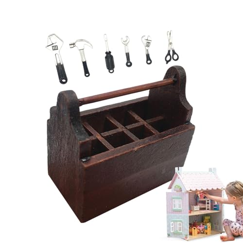 Werkzeugkasten für Haus, Miniatur-Spielzeug, Werkzeugkasten, Mehrzweckhaus, Miniatur-Reparaturwerkzeug, Spielzeug | Werkzeugkiste aus zartem Holz, Modell Werkzeugkasten für Haus, Miniatur-Spielzeug, Werkzeugkasten, Mehrzweckhaus, Miniatur-Reparaturwerkzeug, Spielzeug | Werkzeugkiste aus zartem Holz, Modell von Zvn Zojne