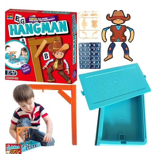 Zvn Zojne Cowboy-Henkerspiel, Ratespiele für Kinder,Cowboy Guess Word-Kartenspiel für Kinder | Puzzle-Erleuchtungs-Lernspielzeug für Roadtrip, Autofahren, Park, Zuhause, Schule von Zvn Zojne