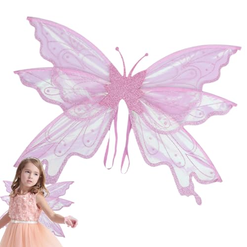 Zvn Zojne Glitzer-Feenflügel, Glitzer-Feenflügel für Erwachsene | Feast Dressing Wings - Feenflügel für Erwachsene und Mädchen, Engels-Schmetterlingsflügel, Halloween-Cosplay-Partykostüm von Zvn Zojne