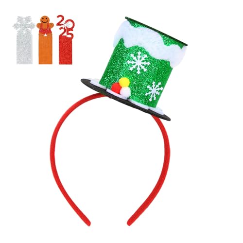 Zvn Zojne Weihnachtsmütze-Stirnband, Weihnachtsparty-Stirnbänder,Rot Grün Silber Elastische Weihnachtskopfbedeckung | Modisches Kinder-Stirnband, Weihnachtsdekoration für, Mädchen, Kinder von Zvn Zojne