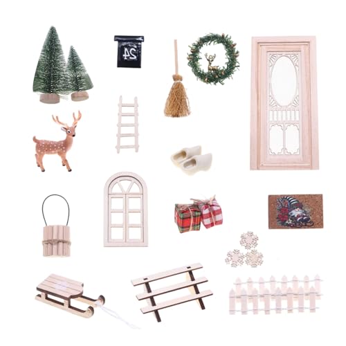 Harz Kranz Rentier Tür Set für Tischplatte Weihnachtsdekoration Puppenhäuser Miniatur Handwerk Miniatur Tür Set Harz Kranz Rentier Tür Set für Tischplatte Weihnachtsdekoration Puppenhäuser Miniatur Handwerk Miniatur Tür Set von ZwaitL