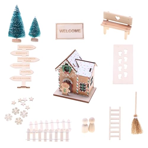 Miniatur Holz Puppenhaus Weihnachten Bausätze mit Zubehör und sicherer LED-Beleuchtung für Kinder Kreatives Spielen Miniatur LED Weihnachtsset Miniatur Holz Puppenhaus Weihnachten Bausätze mit Zubehör und sicherer LED-Beleuchtung für Kinder Kreatives Spielen Miniatur LED Weihnachtsset von ZwaitL