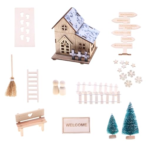 Miniatur Holz Puppenhaus Weihnachten Bausätze mit Zubehör und sicherer LED-Beleuchtung für Kinder Kreatives Spielen Miniatur LED Weihnachtsset Miniatur Holz Puppenhaus Weihnachten Bausätze mit Zubehör und sicherer LED-Beleuchtung für Kinder Kreatives Spielen Miniatur LED Weihnachtsset von ZwaitL