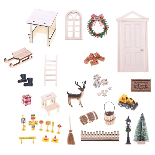 Natürliche Holzstruktur, winzige Urlaubsartikel, 42 Stück, saisonale Präsentation, sicher für Kinder, Weihnachts-Puppenhäuser-Zubehör aus Holz Natürliche Holzstruktur, winzige Urlaubsartikel, 42 Stück, saisonale Präsentation, sicher für Kinder, Weihnachts-Puppenhäuser-Zubehör aus Holz von ZwaitL