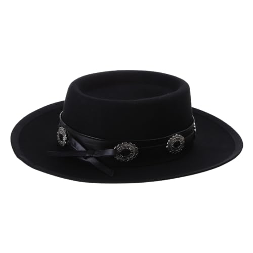 ZwaitL Damenhut für Herren mit Dekor für Halloween, eleganter Damenhut aus Filz, Totenkopf-Muster, winddicht für Erwachsene von ZwaitL