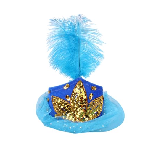 ZwaitL Exotischer Fascinator, festlicher Kopfschmuck mit goldenen Pailletten, Schleier, Juwelen-Kopfschmuck, einzigartiger Kopfschmuck von ZwaitL