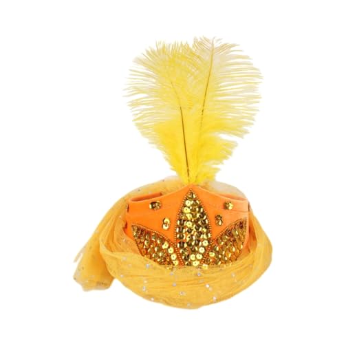 ZwaitL Exotischer Fascinator, festlicher Kopfschmuck mit goldenen Pailletten, Schleier, Juwelen-Kopfschmuck, einzigartiger Kopfschmuck von ZwaitL