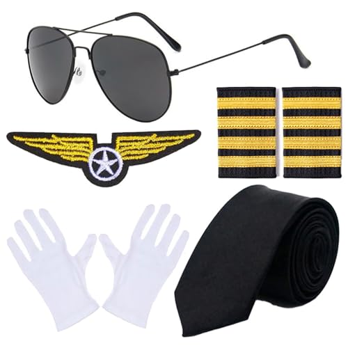 ZwaitL Flugbegleiter Hut Set Stewardesses Baskenmützen Hut Retro Fluggesellschaft Hut Uniform Zubehör für Cosplay und Kostümpartys von ZwaitL