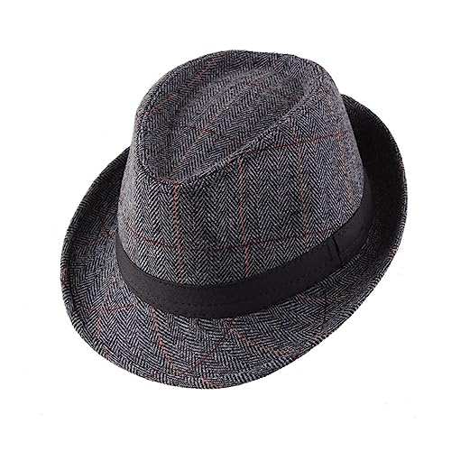 ZwaitL Gentleman Herren Fedoras Hut für Winter Herbst Elegant Erwachsene Homburg Jazzy Hut Fotografieren Verstellbar von ZwaitL