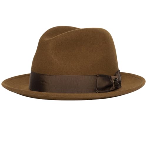 ZwaitL Homburg Panamahut aus Wolle, Pork Pie Hut für Damen und Herren, Foto-Requisiten, Western für Männer und Frauen, Unisex, Kopfbedeckung von ZwaitL