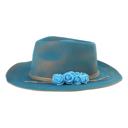 ZwaitL Homburg Panamahut aus Wolle, exotischer Hut für Damen und Herren, Foto-Requisiten, Western für Männer, Frauen, Unisex, Kopfbedeckung von ZwaitL