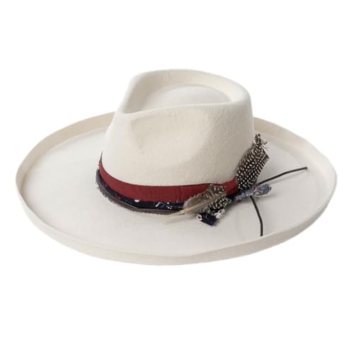 ZwaitL Homburg Panamahut aus Wolle, exotischer Maillard für Damen und Herren, Foto-Requisiten, Western für Männer, Frauen, Unisex, Kopfbedeckung von ZwaitL