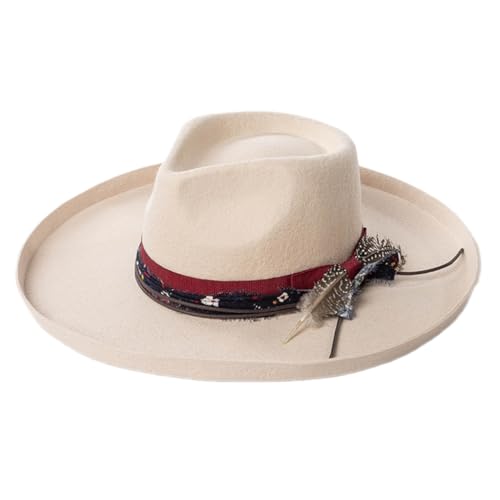 ZwaitL Homburg Panamahut aus Wolle, exotischer Maillard für Damen und Herren, Foto-Requisiten, Western für Männer, Frauen, Unisex, Kopfbedeckung von ZwaitL