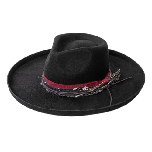 ZwaitL Homburg Panamahut aus Wolle, exotischer Maillard für Damen und Herren, Foto-Requisiten, Western für Männer, Frauen, Unisex, Kopfbedeckung von ZwaitL