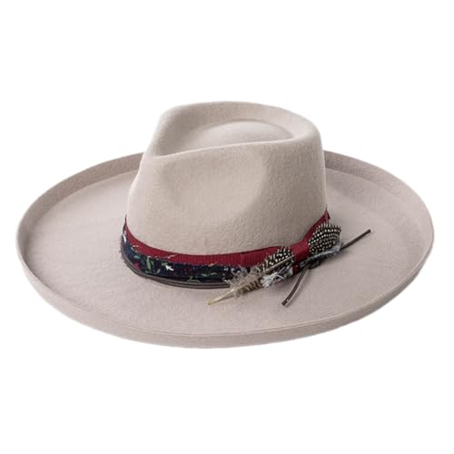 ZwaitL Homburg Panamahut aus Wolle, exotischer Maillard für Damen und Herren, Foto-Requisiten, Western für Männer, Frauen, Unisex, Kopfbedeckung von ZwaitL