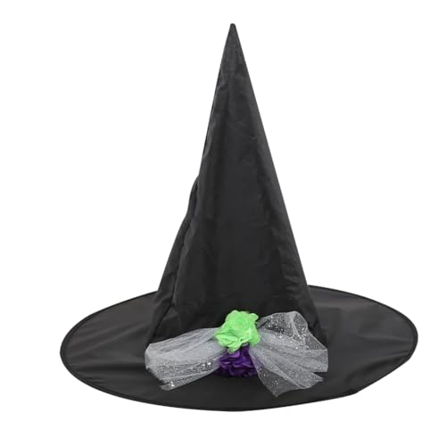 ZwaitL Kinder Halloween Schirmmütze Hexenhut mit Garn/Blume Zauberer Hut Jungen Mädchen Cosplay Hexenhut Festivals Party Requisiten von ZwaitL