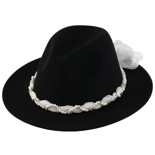 ZwaitL Perlen Flapper Fedoras 1920er Jahre Abschlussball Braut Kopfschmuck für besondere Anlässe Hochzeit Verlobung Nacht Kopfbedeckung Styling von ZwaitL