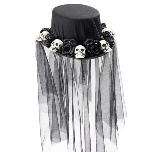 ZwaitL Unisex Zylinder Cosplay für Party Industriealter Totenkopf Zylinder für Halloween Verkleiden von ZwaitL