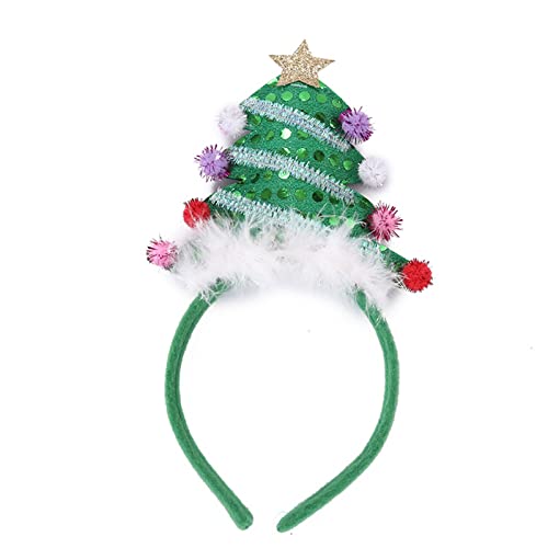 ZwaitL Weihnachtsbaum-Stirnband, Weihnachts-Haarreif, Pailletten, Weihnachts-Stirnband, Weihnachts-Kopfbedeckung, Weihnachtsfeier-Kopfbedeckung von ZwaitL