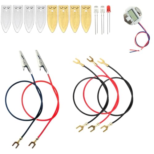 Zwfjcmsa Wissenschaftliches Experimentierset mit Obstbatterien, Elektronischer Uhr und RGB-LED für Heimwerker-Unterrichtsspielzeug von Zwfjcmsa