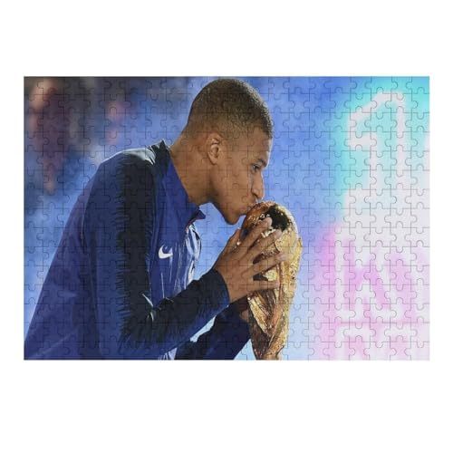 Erwachsene Kinderpuzzle 300 Teile Wooden Puzzle Mbappe Puzzles Fußballspieler Puzzle Lernspielzeug Spiele Familiendekoration (40x28) cm von Zwjkmjn